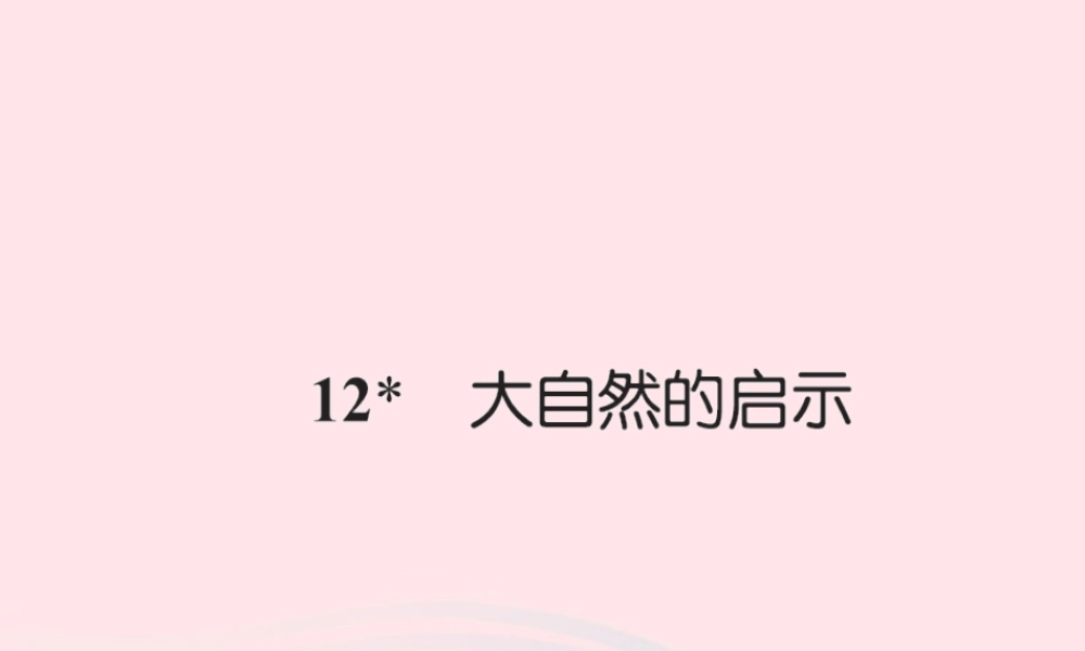 四年级语文下册 第3组 12 大自然的启示习题课件 新人教版-新人教版小学四年级下册语文课件