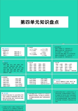 四年级语文上册 第四单元知识盘点作业课件 新人教版-新人教版小学四年级上册语文课件