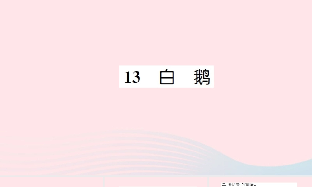 四年级语文上册 第四组 13 白鹅习题课件 新人教版-新人教版小学四年级上册语文课件
