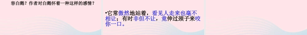 四年级语文上册 第四组 13《白鹅》课堂教学课件1 新人教版-新人教版小学四年级上册语文课件