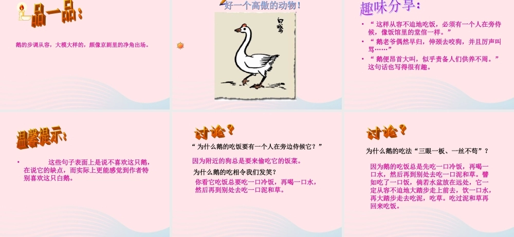四年级语文上册 第四组 13《白鹅》课堂教学课件3 新人教版-新人教版小学四年级上册语文课件