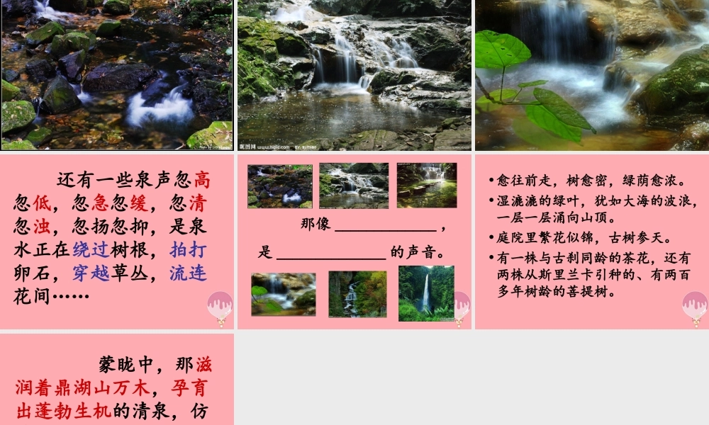 四年级语文上册 第七单元 听泉课件1 鄂教版-鄂教版小学四年级上册语文课件