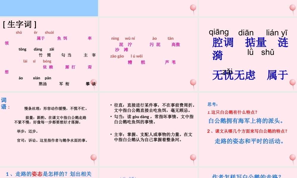 四年级语文上册 第四组 14《白公鹅》课堂教学课件3 新人教版-新人教版小学四年级上册语文课件