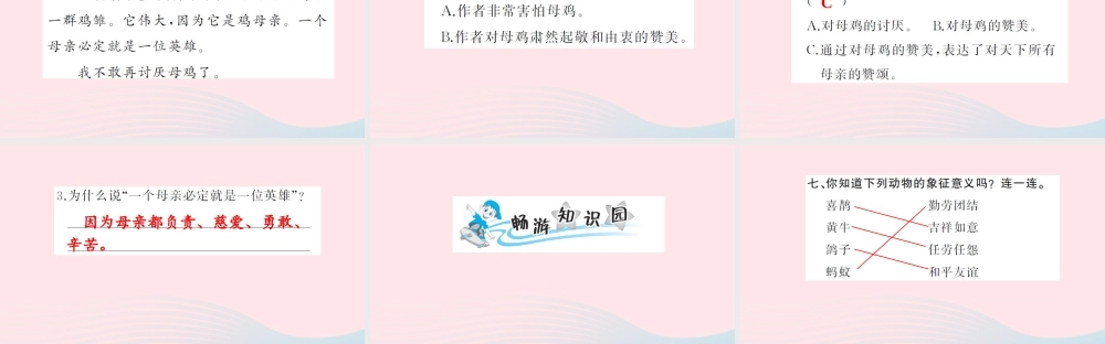 四年级语文上册 第四组 16 母鸡习题课件 新人教版-新人教版小学四年级上册语文课件