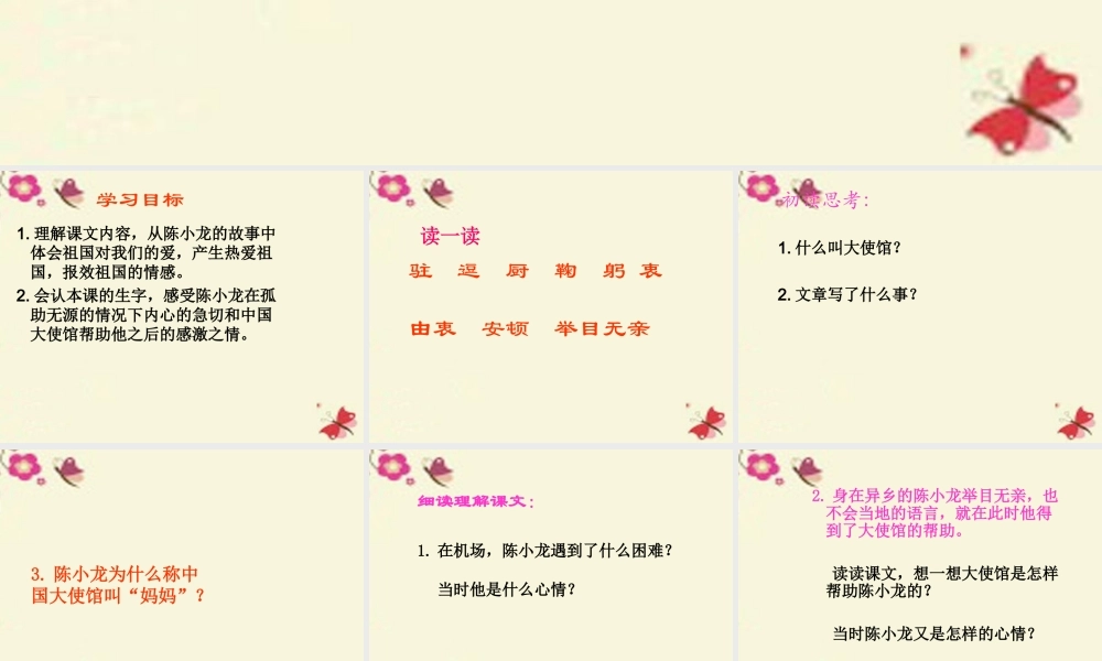四年级语文下册 第4单元 16《大使馆妈妈》课件1 语文S版-语文S版小学四年级下册语文课件