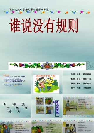 四年级语文上册 第八单元 规则 16 谁说没有规则教学课件 北师大版-北师大版小学四年级上册语文课件