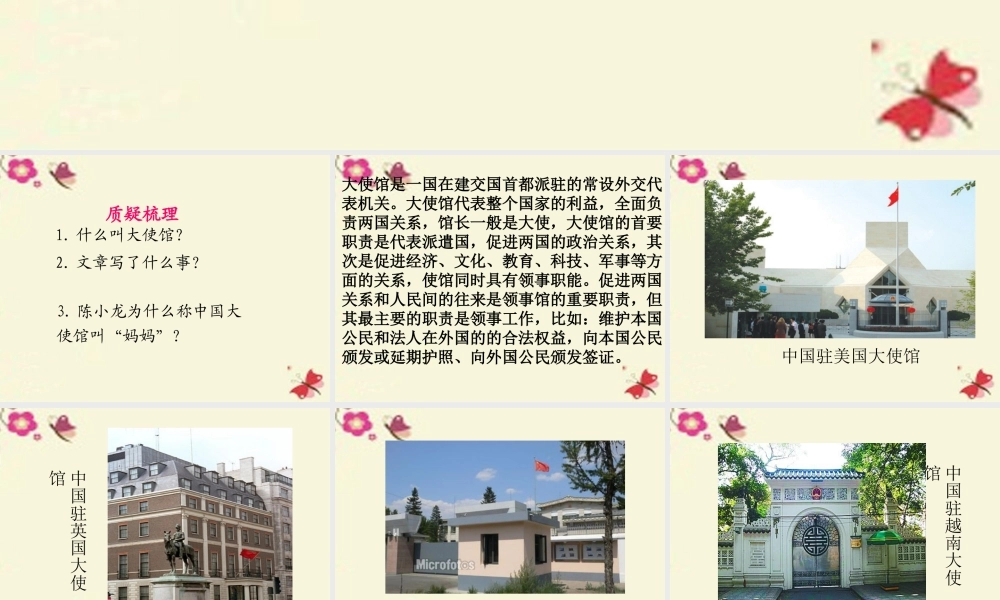 四年级语文下册 第4单元 16《大使馆妈妈》课件5 语文S版-语文S版小学四年级下册语文课件