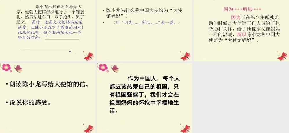 四年级语文下册 第4单元 16《大使馆妈妈》课件5 语文S版-语文S版小学四年级下册语文课件