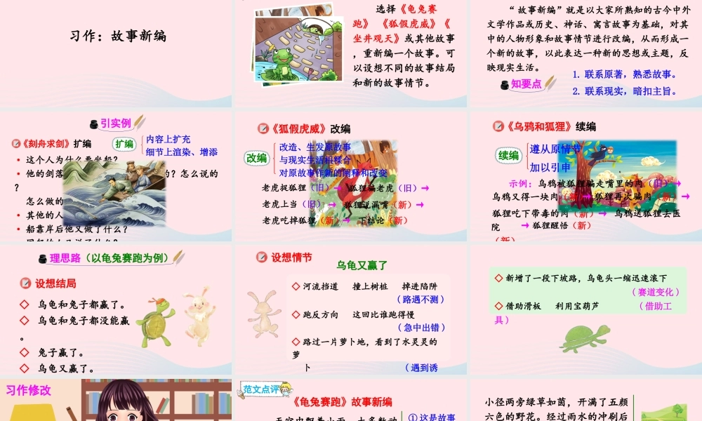 四年级语文下册 第八单元《习作：故事新编》教学课件 新人教版-新人教版小学四年级下册语文课件