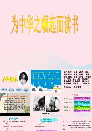 四年级语文上册 第七组 25《为中华之崛起而读书》课堂教学课件3 新人教版-新人教版小学四年级上册语文课件