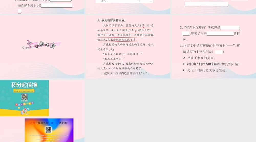 四年级语文下册 第4组 14 小英雄雨来习题课件 新人教版-新人教版小学四年级下册语文课件