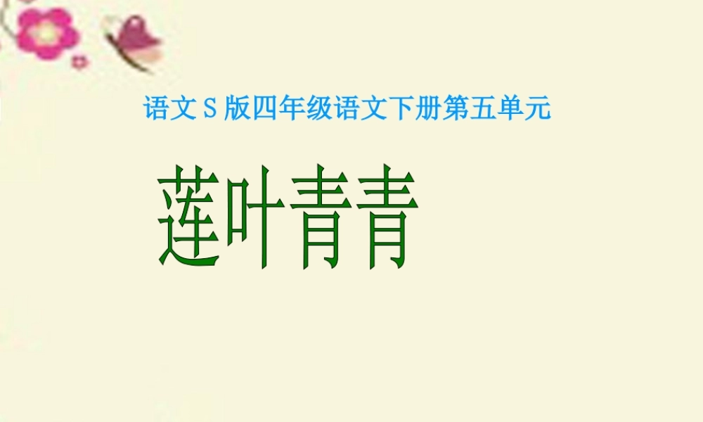 四年级语文下册 第5单元 17《莲叶青青》课件1 语文S版-语文S版小学四年级下册语文课件