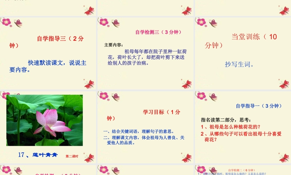 四年级语文下册 第5单元 17《莲叶青青》课件4 语文S版-语文S版小学四年级下册语文课件