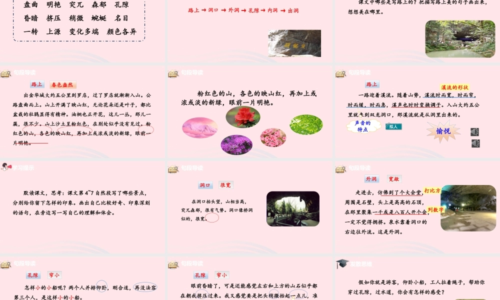 四年级语文下册 第5单元 17记金华的双龙洞课件