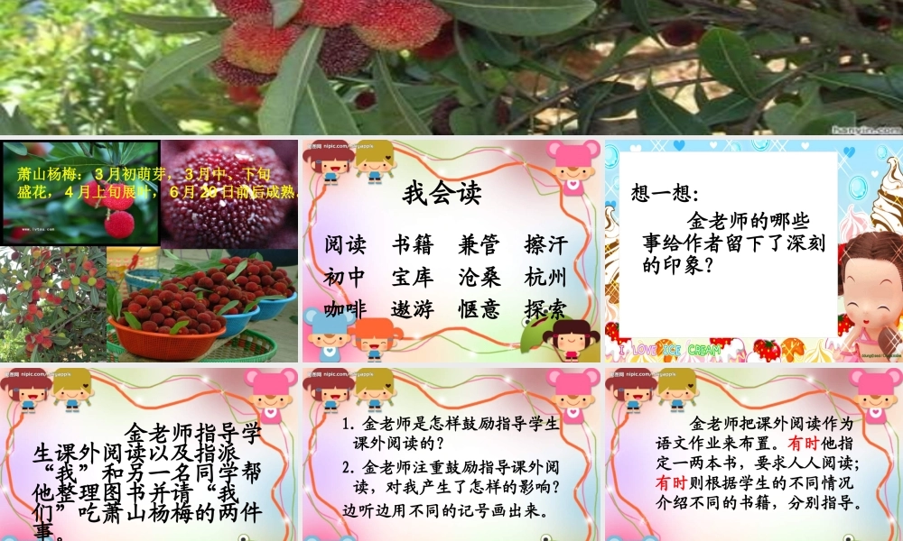 四年级语文下册 第5单元 18《萧山杨梅》课件1 语文S版-语文S版小学四年级下册语文课件
