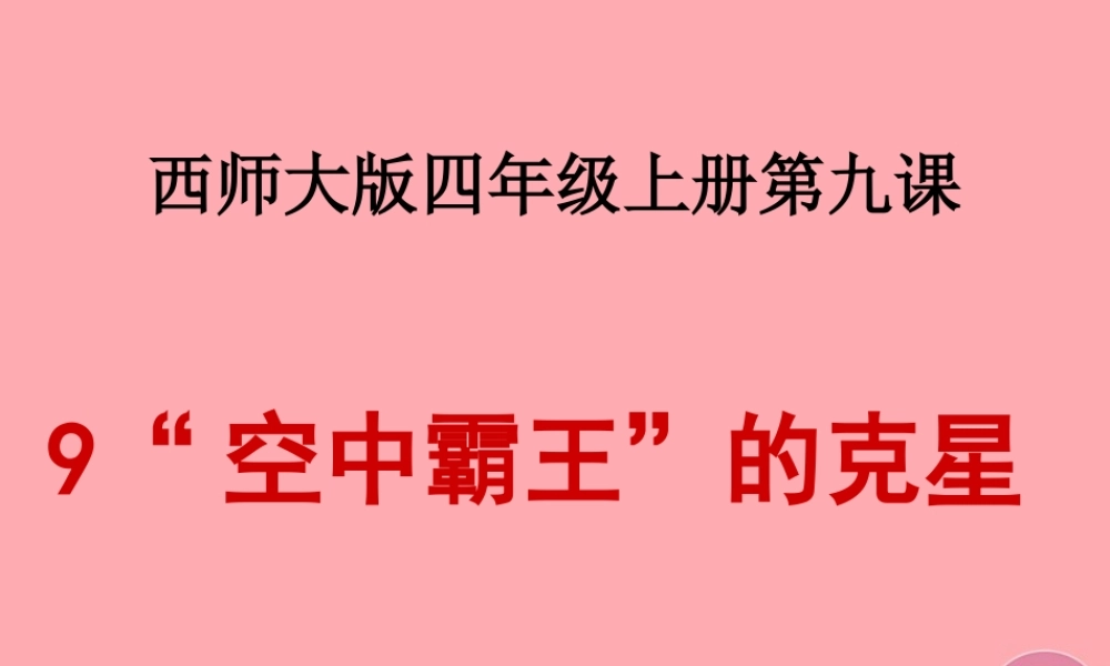 四年级语文上册 第三单元 “空中霸王”的克星课件3 西师大版-西师大版小学四年级上册语文课件