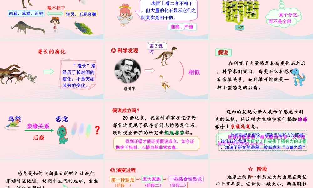 四年级语文下册 第二单元 6《飞向蓝天的恐龙》课件 新人教版-新人教版小学四年级下册语文课件