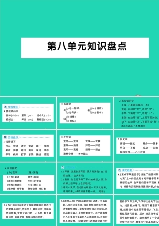 四年级语文上册 第八单元知识盘点作业课件 新人教版-新人教版小学四年级上册语文课件