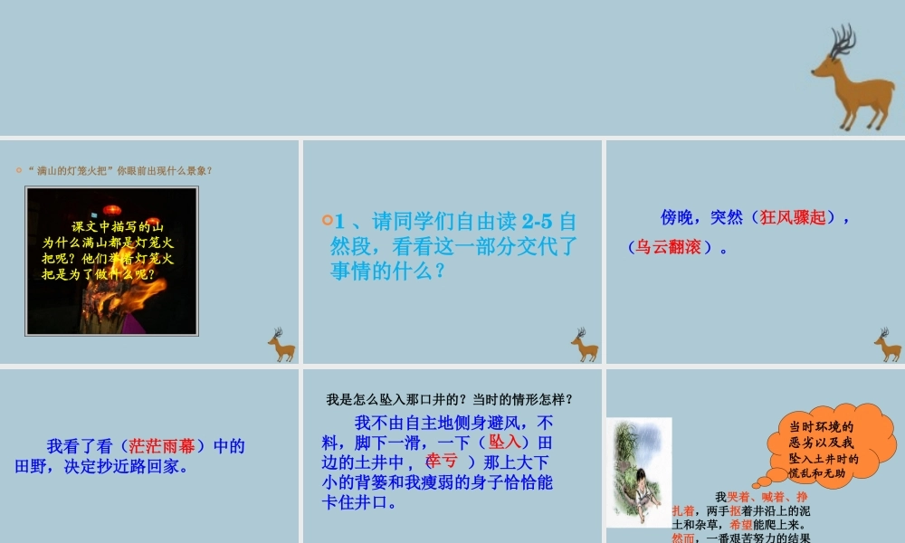 四年级语文上册 第三单元 9 满山的灯笼火把教学课件 语文S版-语文S版小学四年级上册语文课件
