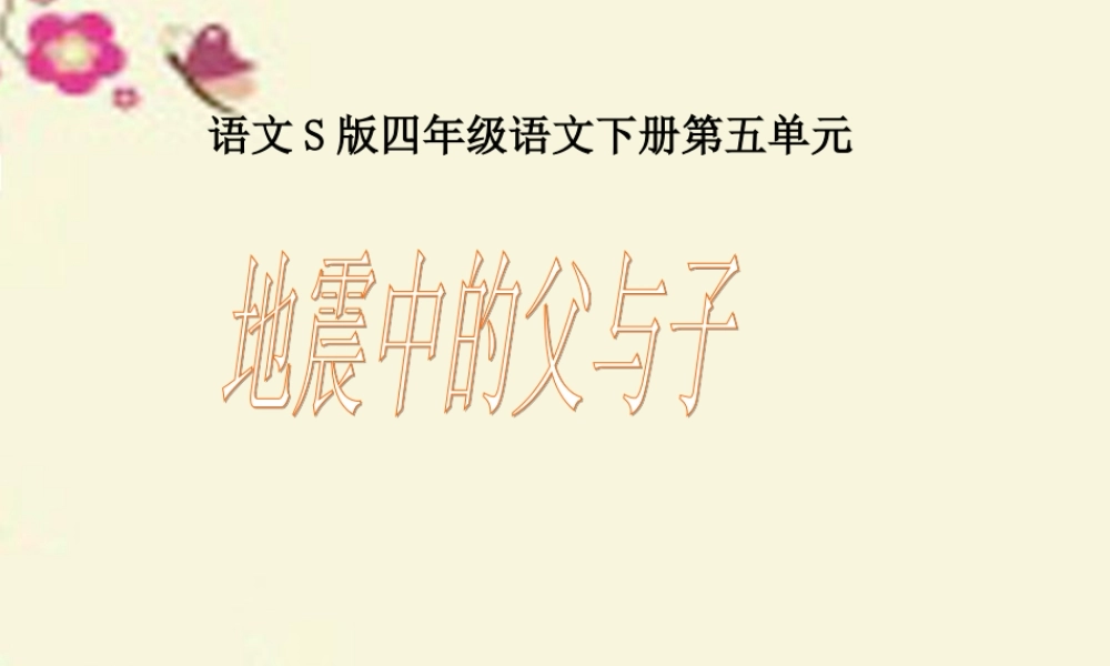 四年级语文下册 第5单元 19《地震中的父与子》课件5 语文S版-语文S版小学四年级下册语文课件