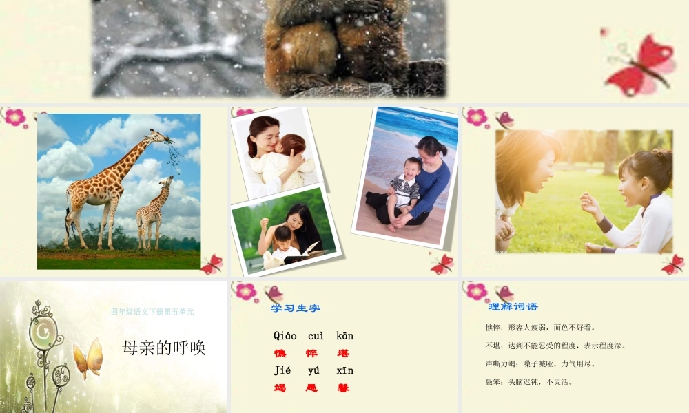 四年级语文下册 第5单元 20《母亲的呼唤》课件5 语文S版-语文S版小学四年级下册语文课件