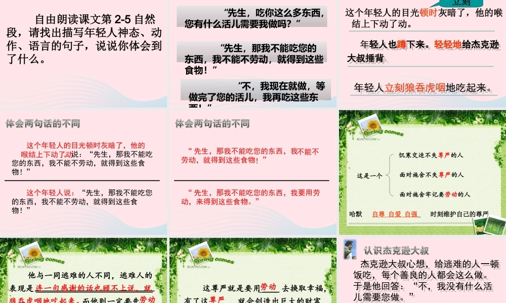 四年级语文下册 第二单元 7 尊严课件2 新人教版-新人教版小学四年级下册语文课件