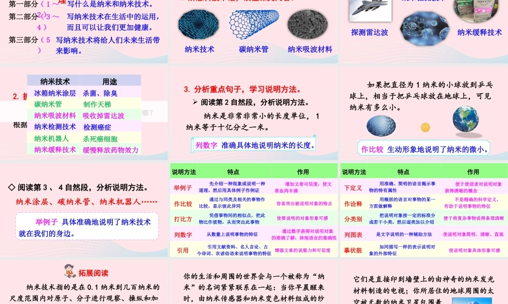 四年级语文下册 第二单元 7《纳米技术就在我们身边》教学课件 新人教版-新人教版小学四年级下册语文课件