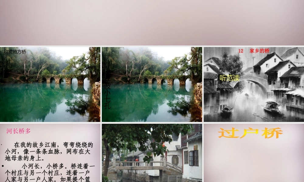 四年级语文上册《家乡的桥》课件2 语文A版-语文A版小学四年级上册语文课件