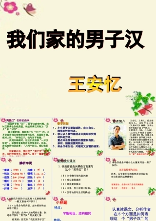 四年级语文下册 第5单元 23《我们家的男子汉》课件2 沪教版-沪教版小学四年级下册语文课件