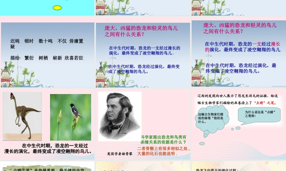 四年级语文上册 第八组 31《飞向蓝天的恐龙》课堂教学课件1 新人教版-新人教版小学四年级上册语文课件