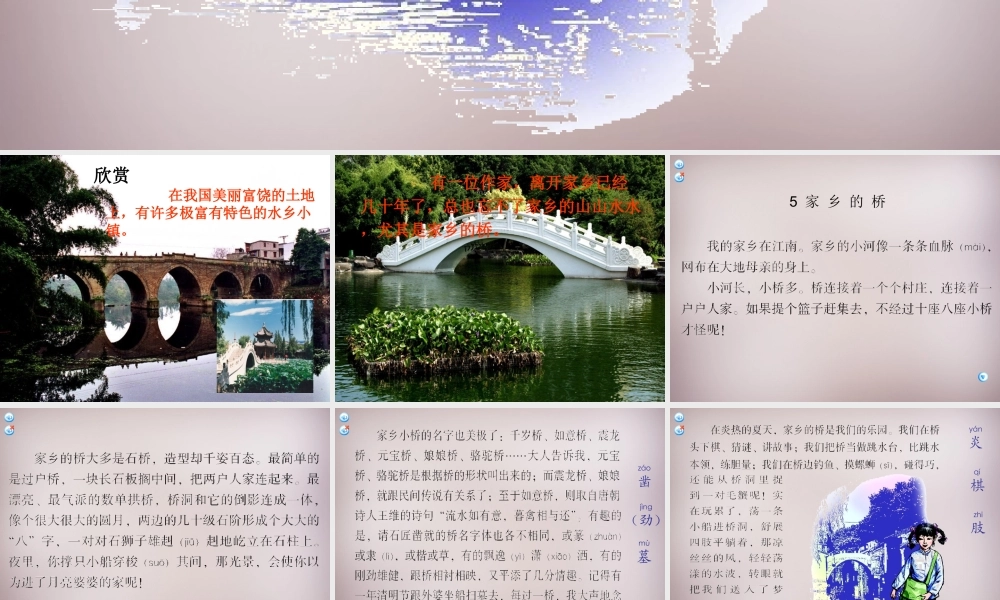 四年级语文上册《家乡的桥》课件5 语文A版-语文A版小学四年级上册语文课件
