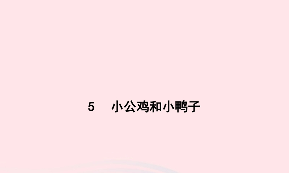 春一年级语文下册 课文 2 5小公鸡和小鸭子习题课件 新人教版-新人教版小学一年级下册语文课件