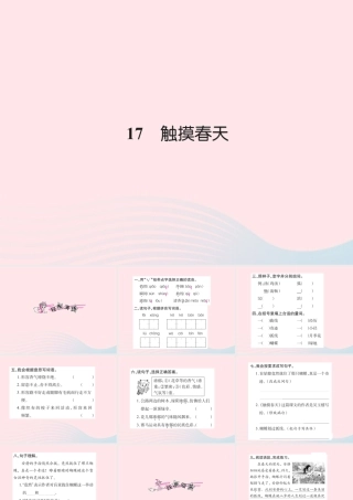 四年级语文下册 第5组 17 触摸春天习题课件 新人教版-新人教版小学四年级下册语文课件