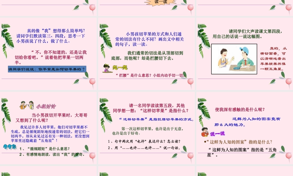 四年级语文下册 第二单元 第5课《果里的五角星》课件 苏教版-苏教版小学四年级下册语文课件