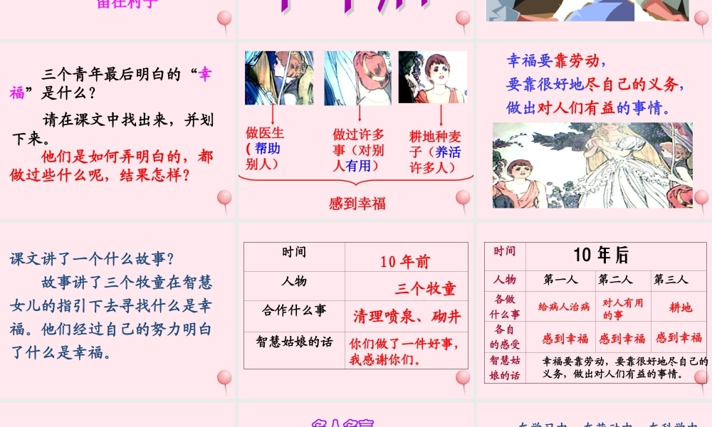 四年级语文上册 第三单元 10《幸福是什么》教学课件 鲁教版-鲁教版小学四年级上册语文课件