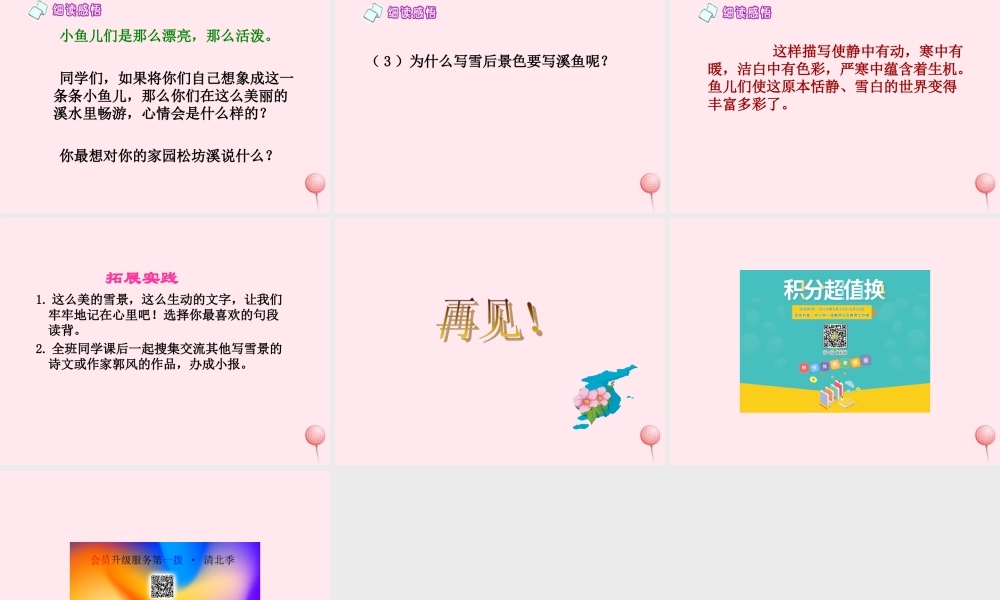 四年级语文下册 第二单元 第8课《松坊溪雪景》课件 西师大版-西师大版小学四年级下册语文课件