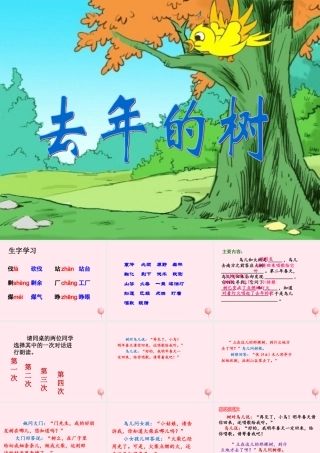 四年级语文上册 第三单元 11《去年的树》参考课件 鲁教版-鲁教版小学四年级上册语文课件