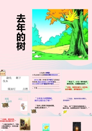 四年级语文上册 第三单元 11《去年的树》课件2 鲁教版-鲁教版小学四年级上册语文课件