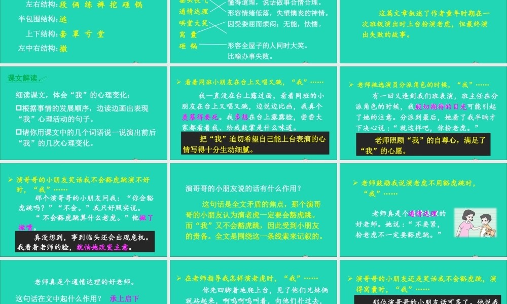 四年级语文上册 第六单元 19 一只窝囊的大老虎课件 新人教版-新人教版小学四年级上册语文课件