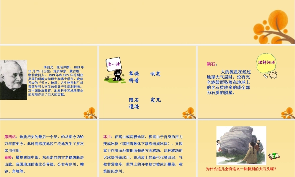 四年级语文上册 第六单元 21 一块特别的石头教学课件 语文S版-语文S版小学四年级上册语文课件