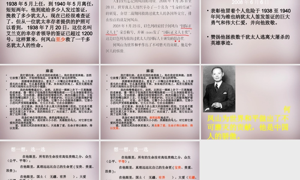 四年级语文上册《生命的签证》课件1 语文A版-语文A版小学四年级上册语文课件