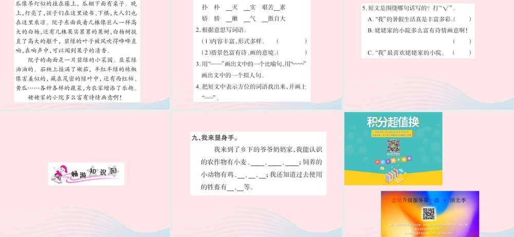 四年级语文下册 第6组 21 乡下人家习题课件 新人教版-新人教版小学四年级下册语文课件
