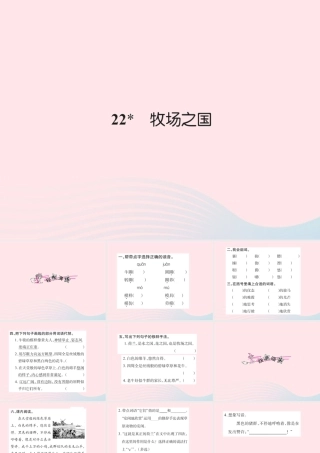 四年级语文下册 第6组 22 牧场之国习题课件 新人教版-新人教版小学四年级下册语文课件