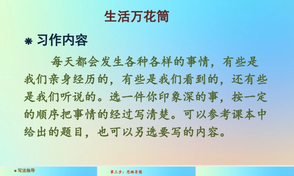 四年级语文上册 第五单元 《习作 生活万花筒》课件 新人教版-新人教版小学四年级上册语文课件