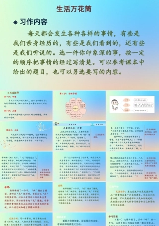 四年级语文上册 第五单元 《习作 生活万花筒》课件 新人教版-新人教版小学四年级上册语文课件
