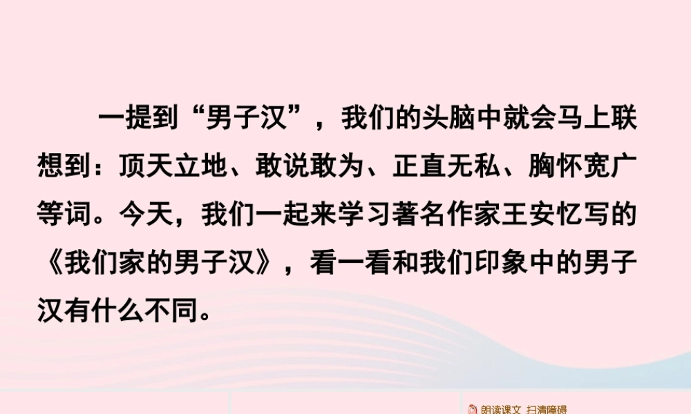 四年级语文下册 第六单元 19《我们家的男子汉》教学课件 新人教版-新人教级下册语文课件