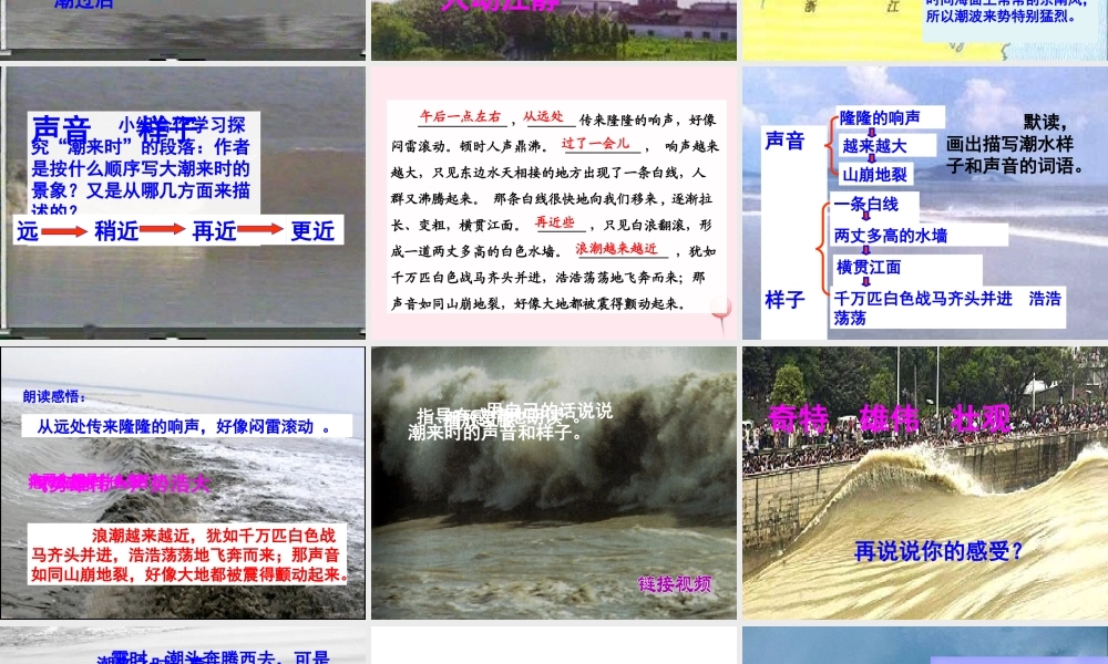 四年级语文上册 第五单元 21《观潮》名师推荐课件 冀教版-冀教版小学四年级上册语文课件