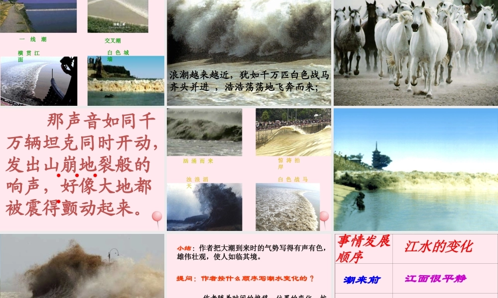 四年级语文上册 第五单元 21《观潮》同步优秀课件 冀教版-冀教版小学四年级上册语文课件