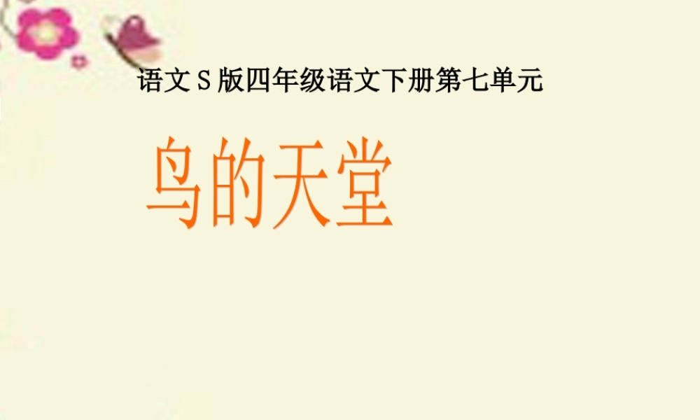 四年级语文下册 第7单元 25《鸟的天堂》课件3 语文S版-语文S版小学四年级下册语文课件