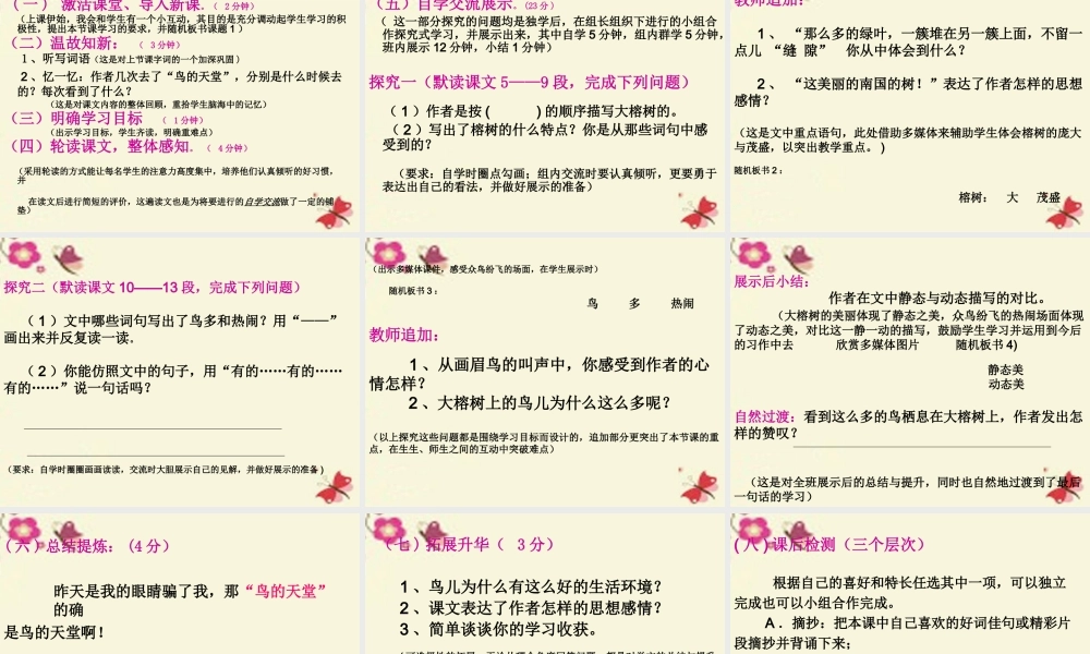 四年级语文下册 第7单元 25《鸟的天堂》课件7 语文S版-语文S版小学四年级下册语文课件